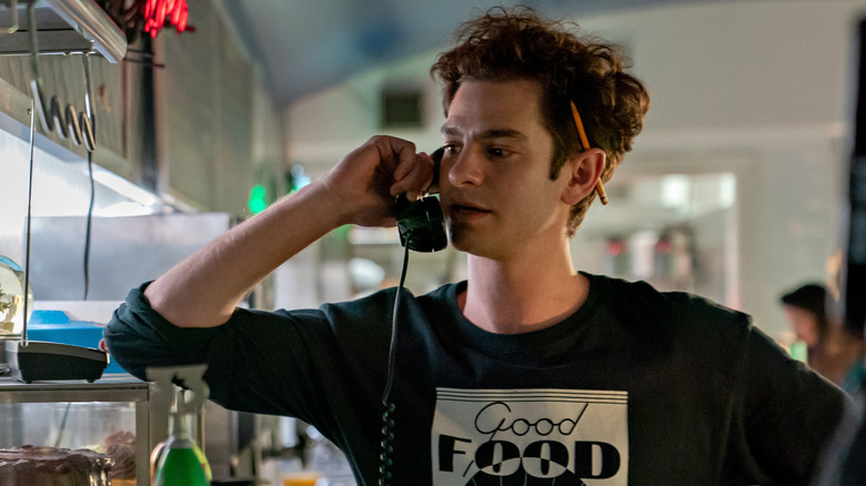 Andrew Garfield on phone