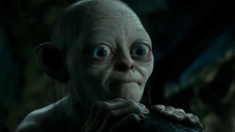 A close up of Gollum's face