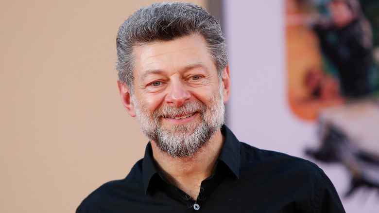 A close head shot of Andy Serkis