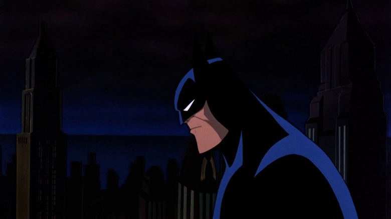 Batman brooding over Gotham