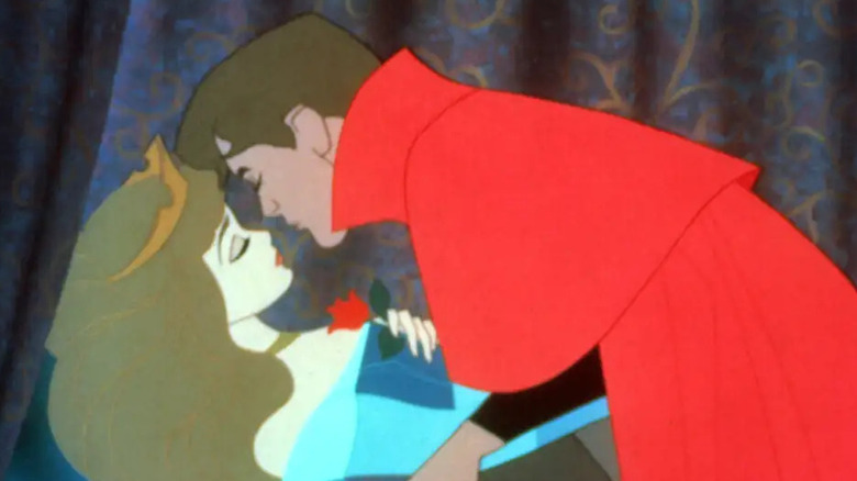 Prince Charming kissing Sleeping Beauty