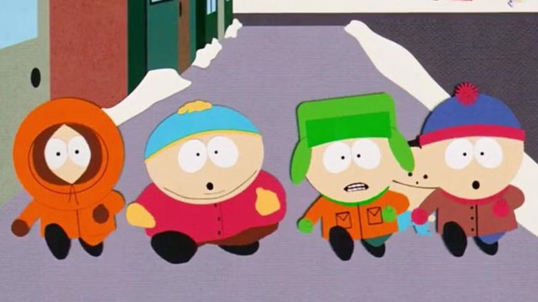 Kenny, Cartman, Kyle, Ike, and Stan