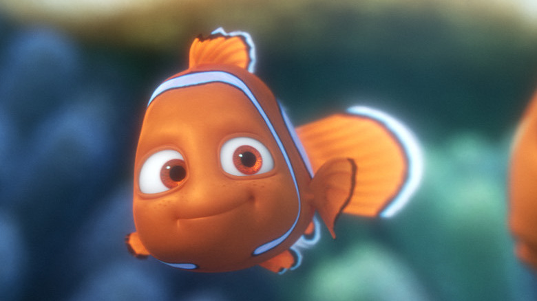 Nemo smiling at Marlin in Finding Dory