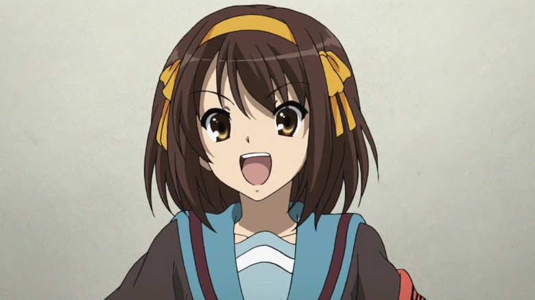 Haruhi Suzumiya smiling wide