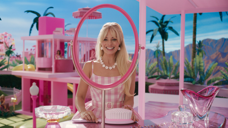 Barbie looking into mirror