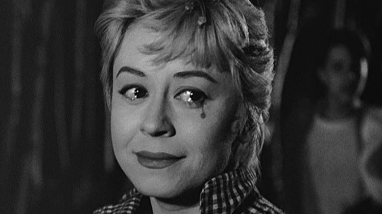 Cabiria crying a single tear in Nights of Cabiria