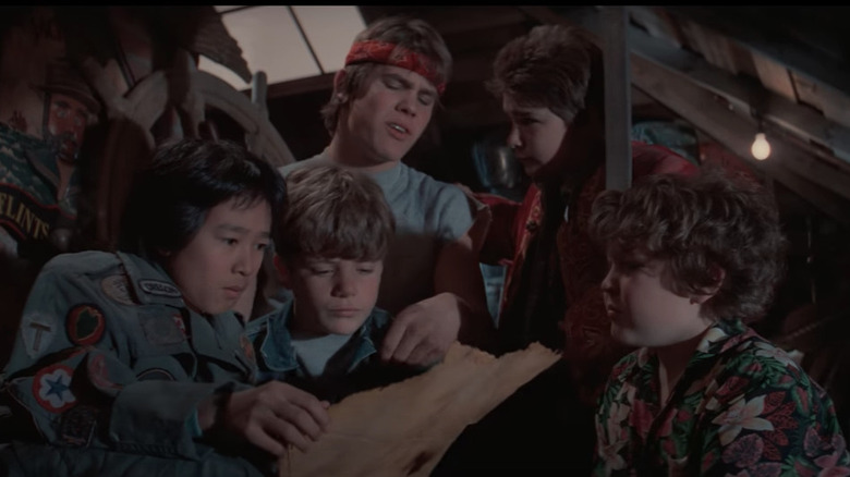 Goonies look at the map