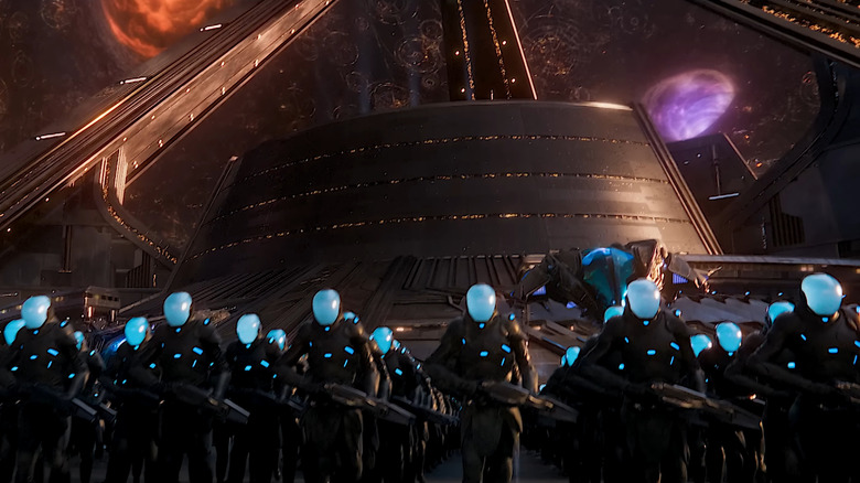 Kang's guards assembling in Ant-Man and the Wasp: Quantumania