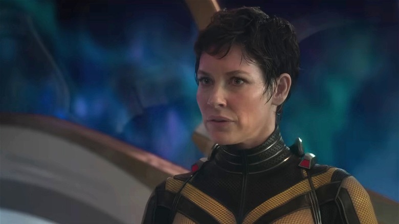 Evangeline Lilly as The Wasp looking upset