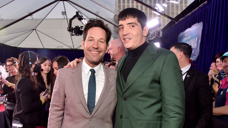 Paul Rudd and David Dastmalchian smiling at premiere