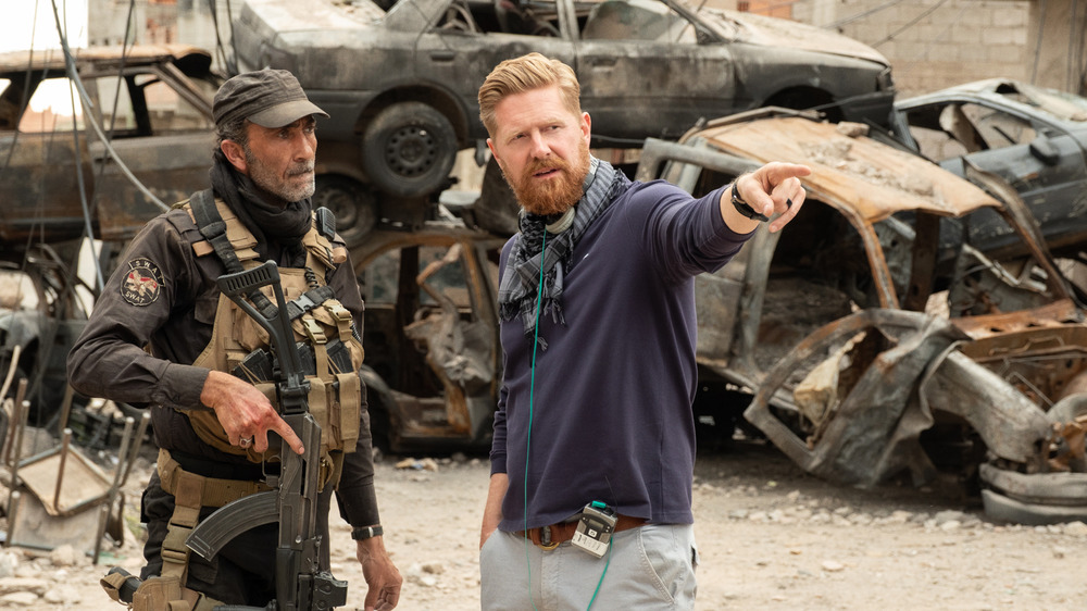 Suhail Dabbach and Matthew Michael Carnahan on the set of Mosul