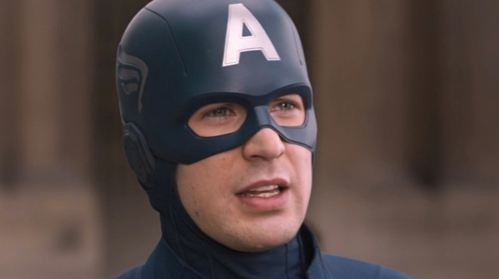 Captain America Chris Evans uniformed