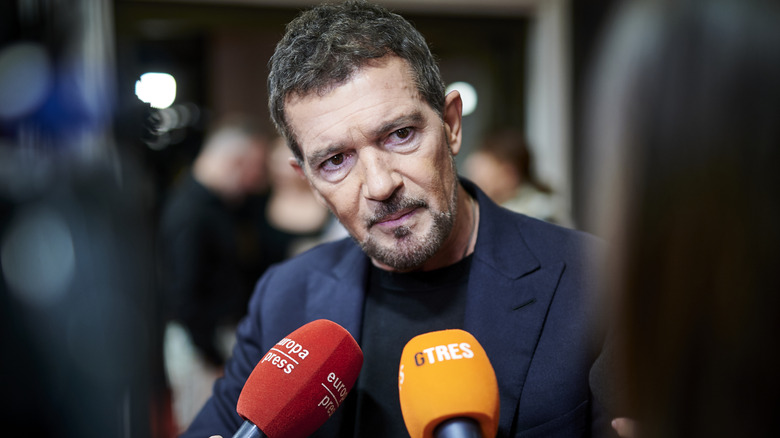 Antonio Banderas during an interview