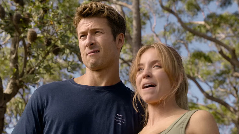 Glen Powell and Sydney Sweeney silly faces