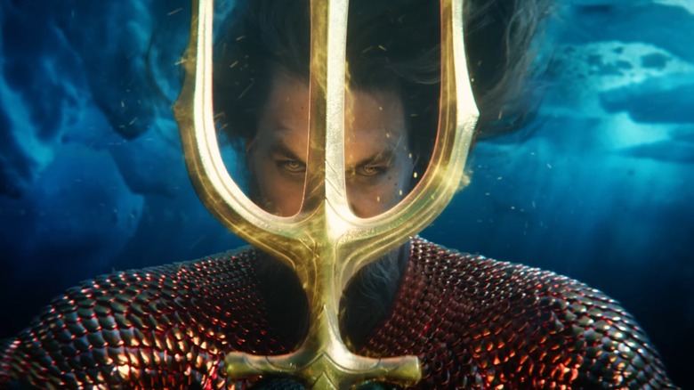 Aquaman staring through his trident