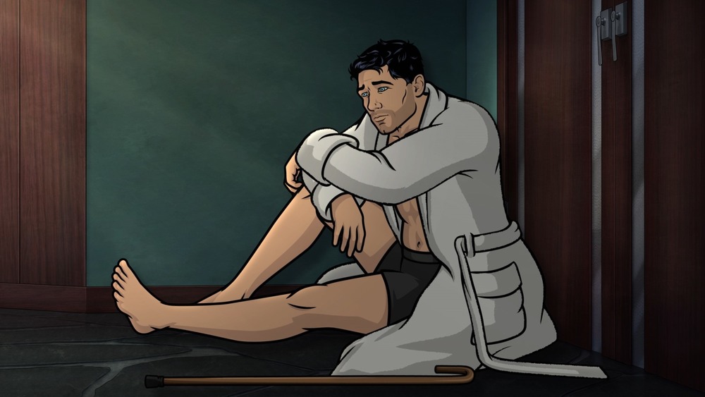 Archer in his bathrobe