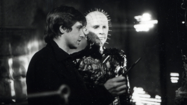 Clive directs Doug Bradley as Pinhead on the set of "Hellraiser," day 26 of filming, November 1986.