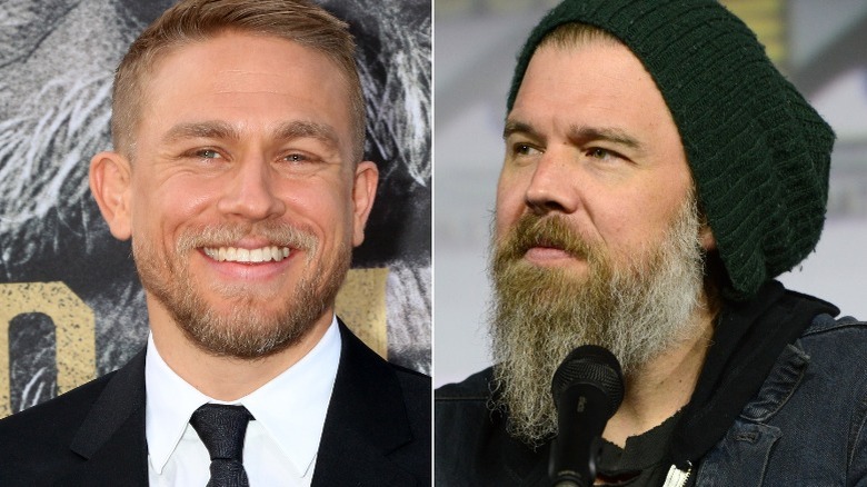 Split photo of Charlie Hunnam and Ryan Hurst