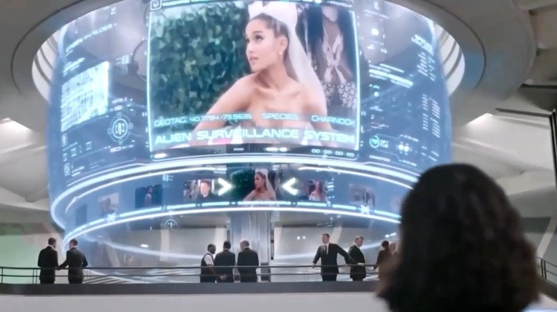 Ariana Grande on surveillance screen