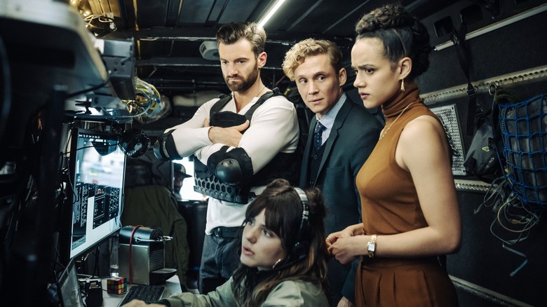 Stuart Martin, Ruby O. Fee, Matthias Schweighöfer and Nathalie Emmanuel in Army of Thieves