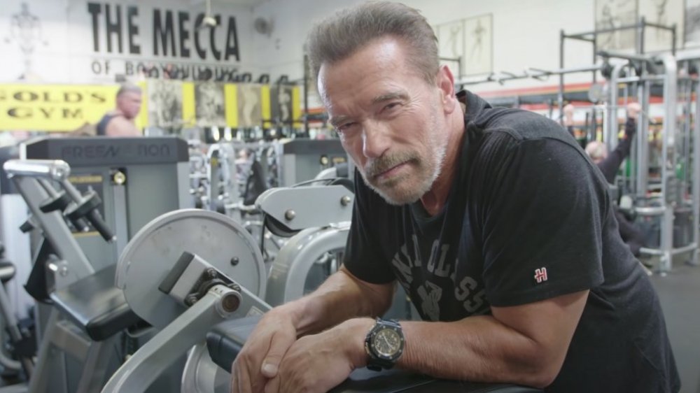 Arnold Schwarzenegger still working out today