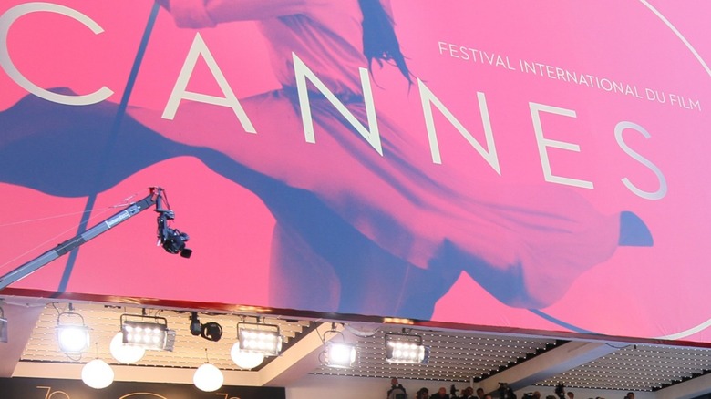 Pink Cannes Film Festival sign