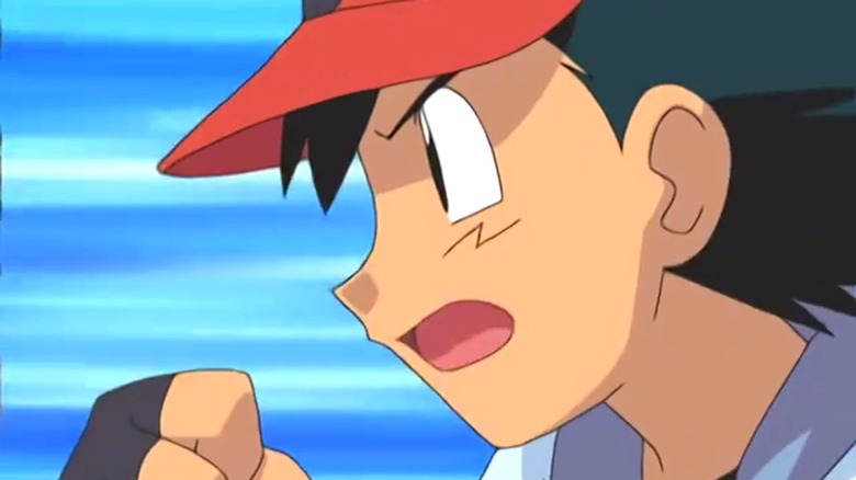 A determined Ash mid-battle