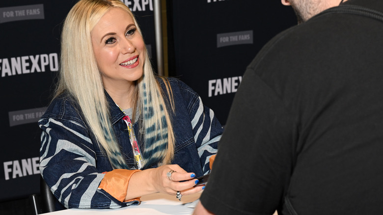 Ashley Eckstein talking with fans