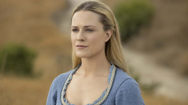 Dolores wears blue Westworld dress