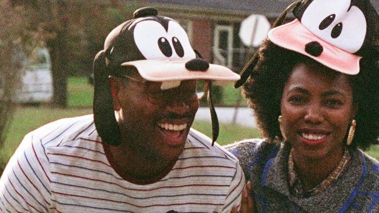 Couple wearing Goofy hats