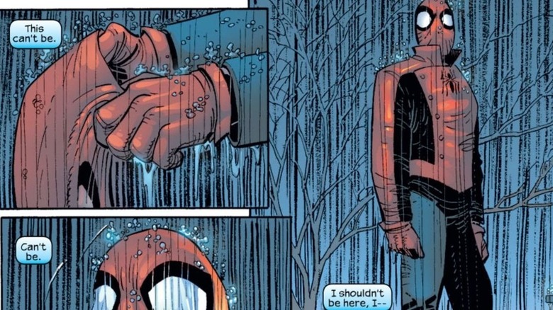 Last Stand Spider-Man sad in rain