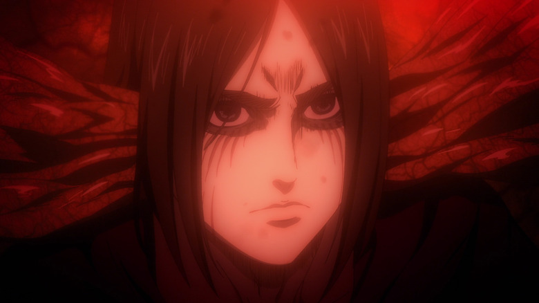 Eren faces Reiner in titan form