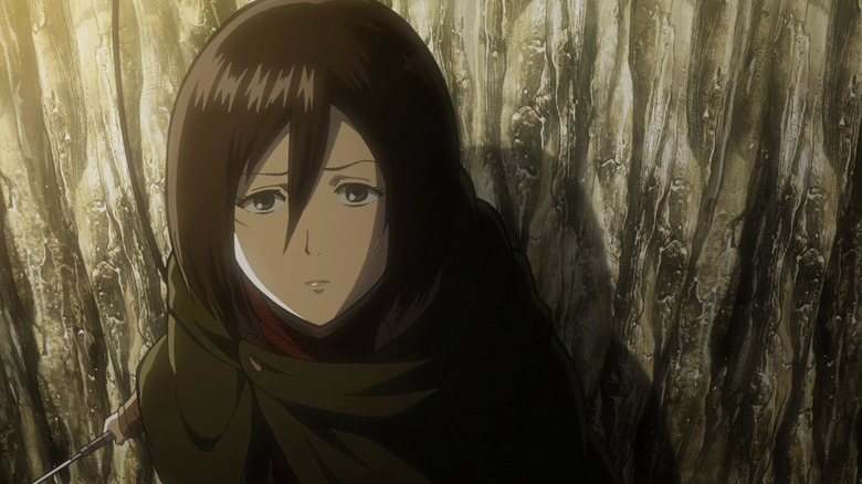 Mikasa stares stoically