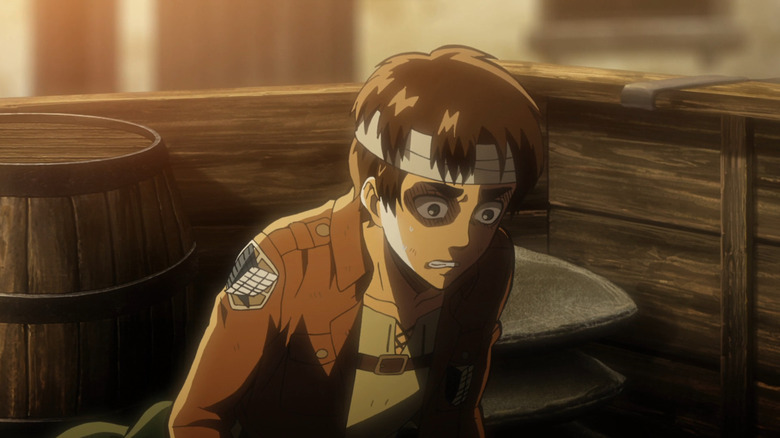 An injured Eren looks nervous