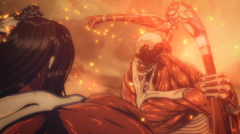 Eren and Armin 's titans fight