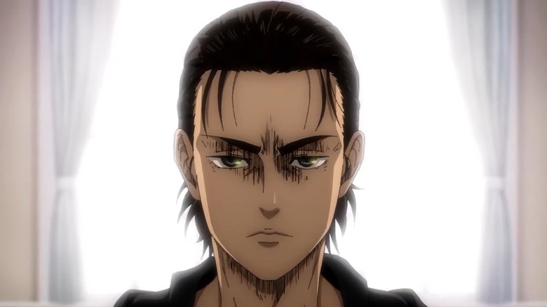 Eren glaring straight ahead