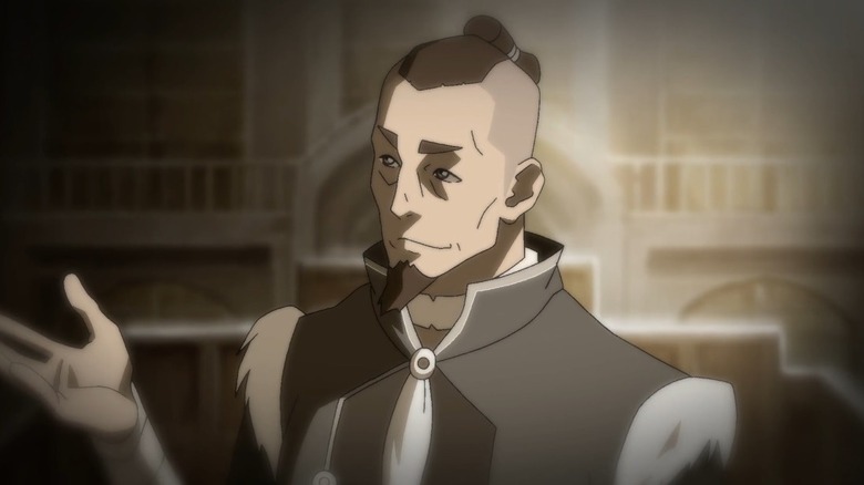 Adult Sokka giving a speech