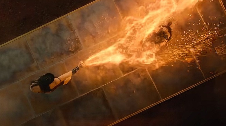 Firelord Ozai firebending against Prince Zuko