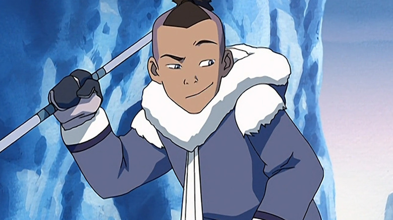 Sokka holding a spear