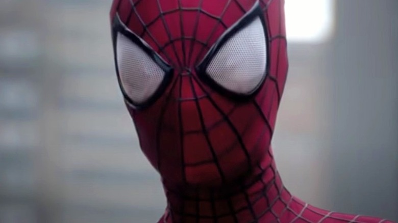 Andrew Garfield in wearing the Spider-Man suit in The Amazing Spider-Man 2