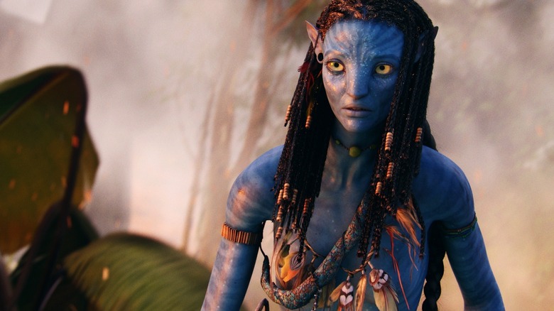 Zoe Saldana looking concerned Avatar
