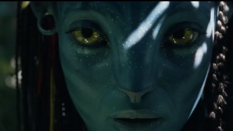 Zoe Saldana watching from the shadows Avatar: The Way of Water