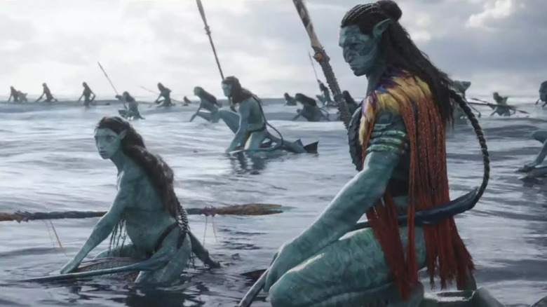 Kate Winslet and Cliff Curtis on the water Avatar: The Way of Water