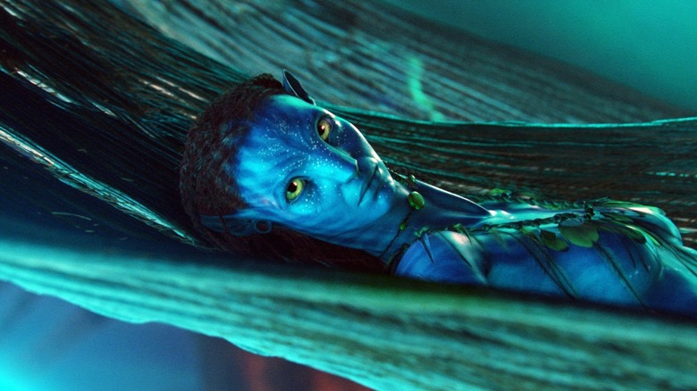 Zoe Saldana resting Avatar: The Way of Water