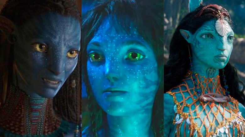 Zoe Saldaña, Sigourney Weaver and Kate Winslet in Avatar: The Way of Water