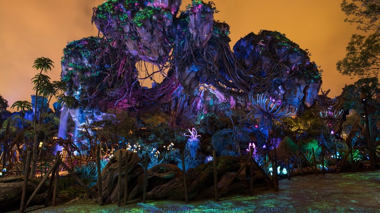 Pandora themed area at night