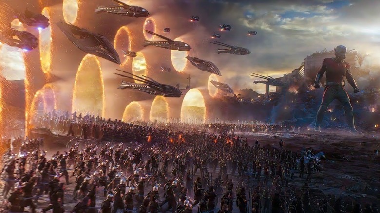 Portals opening with Ant-Man in the distance in Avengers: Endgame (2019)