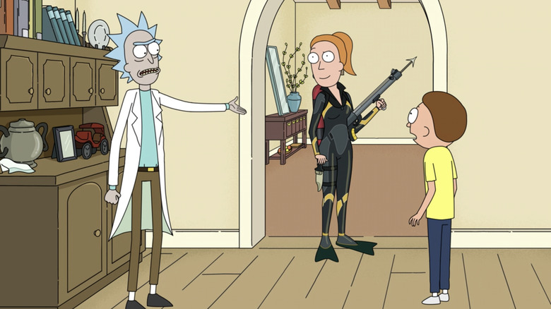 Rick, Morty, and Summer in the house