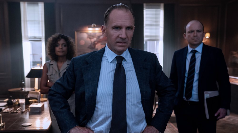 Ralph Fiennes, Naomie Harris, and Rory Kinnear in No Time to Die