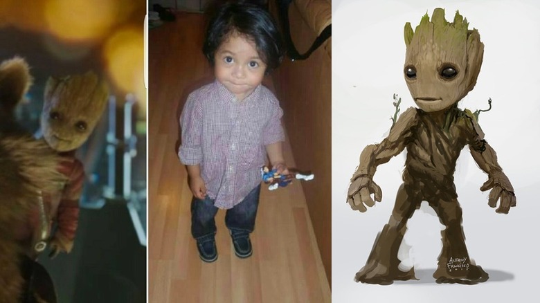 Anthony Francisco's son and Baby Groot concept art